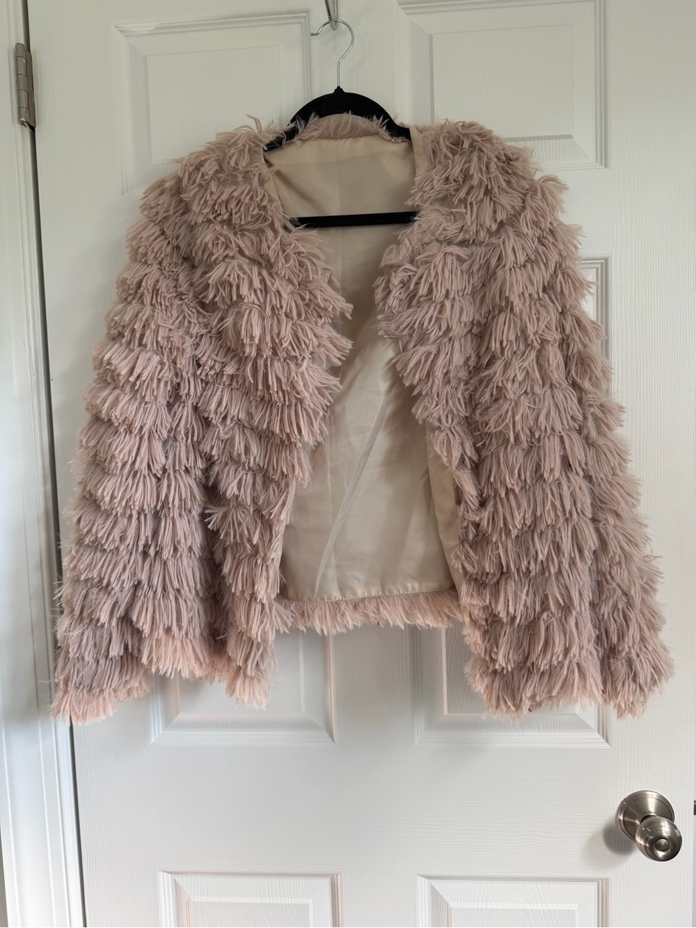 Plush Faux-Fur Shag Jacket - coffee